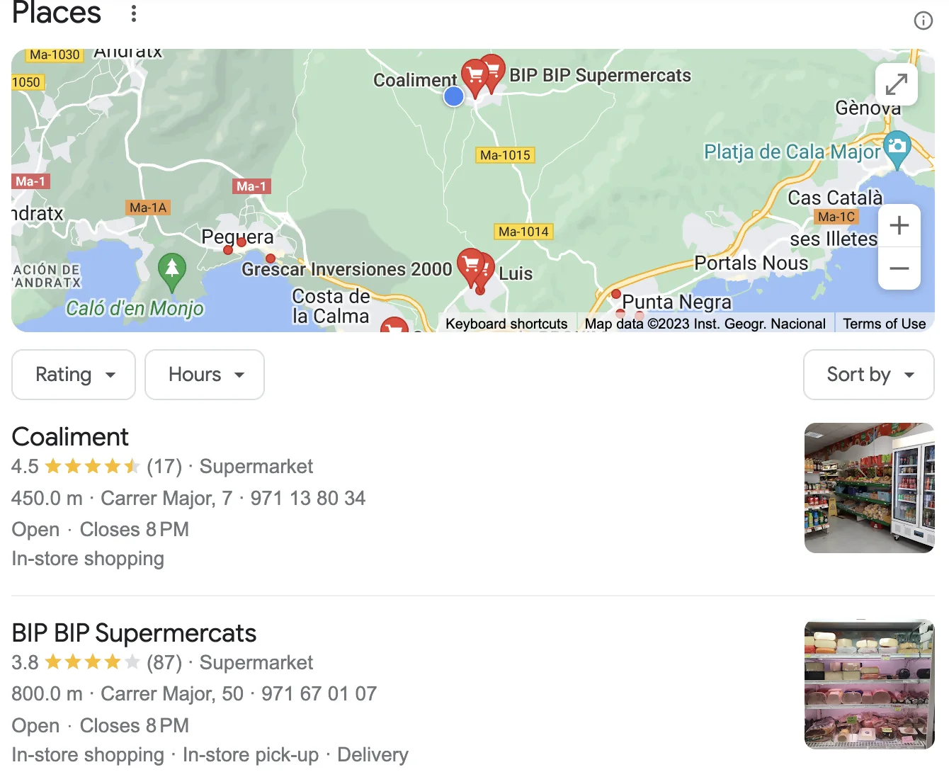 Supermercado Google Map pack SEO Mallorca blog