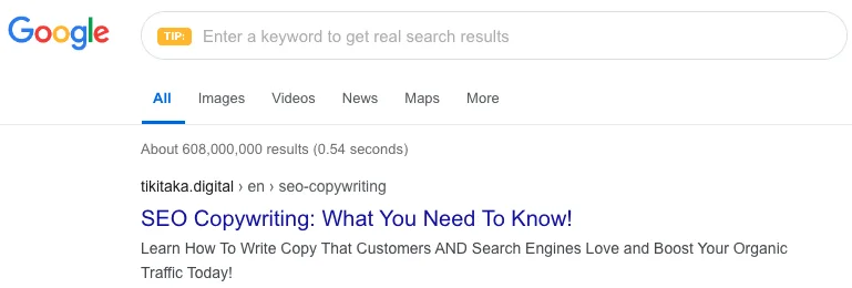 Metadata example SEO copywriting blog